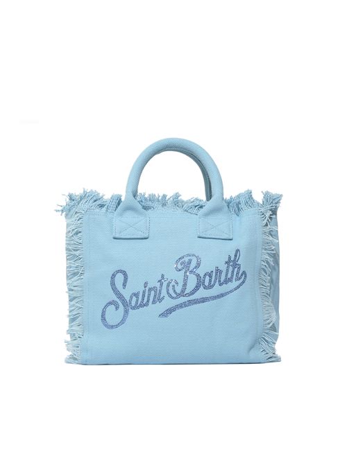 Borsa Colette in canvas con logo strass Azzurro Mc2 Saint Barth | COL000100404L